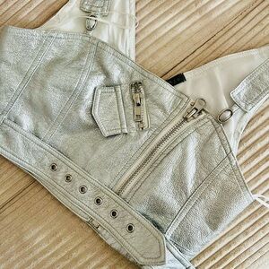 Darling CARMAR silver metallic top SIZE 6 Gently Used if at all